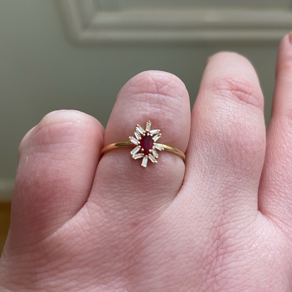 Suzanne Kalan Ruby & Diamond Ring Size 9 - Picture 5 of 7